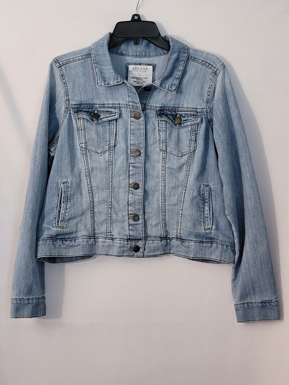 SONOMA Light Blue Washed Denim Jean Jacket Size L